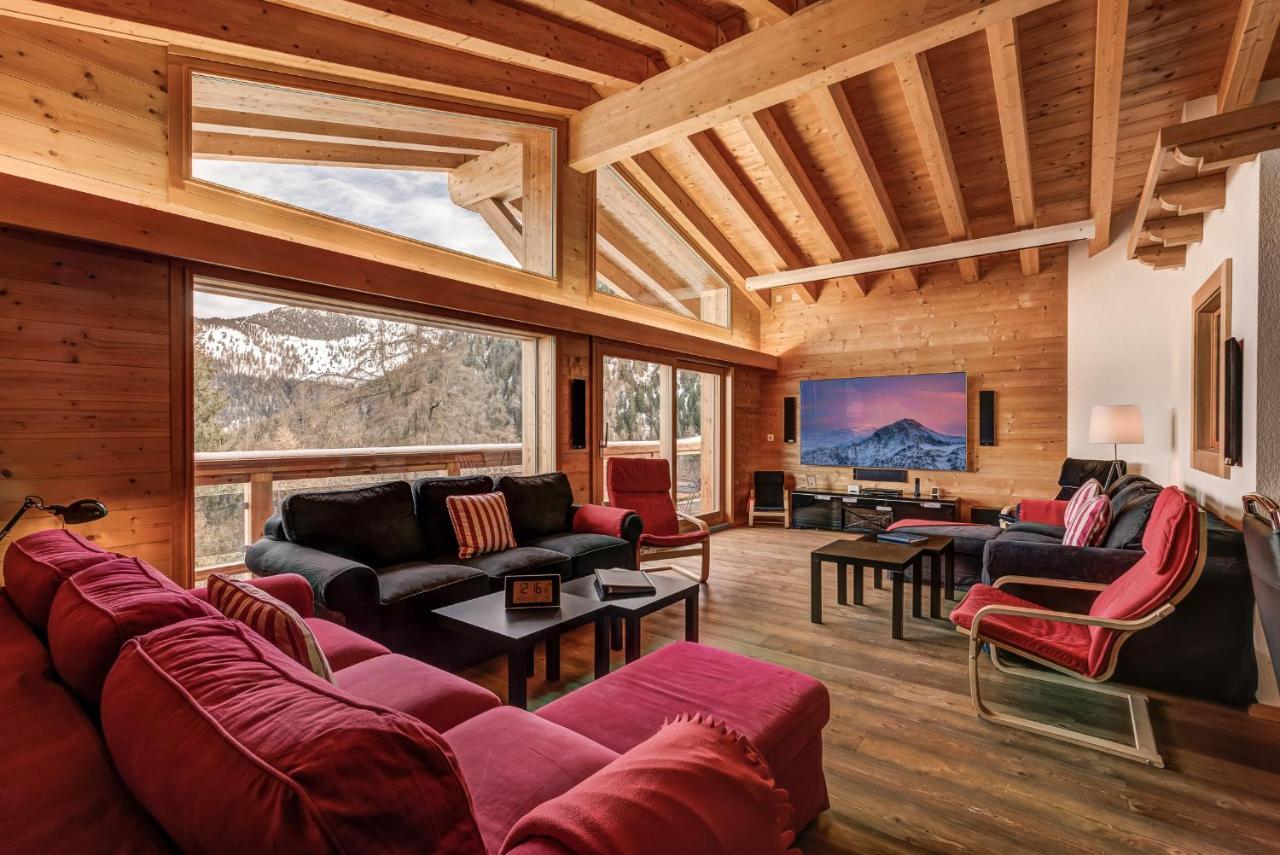 Chalet Flocon De Neige - Jacuzzi - Sauna La Tzoumaz Exteriér fotografie