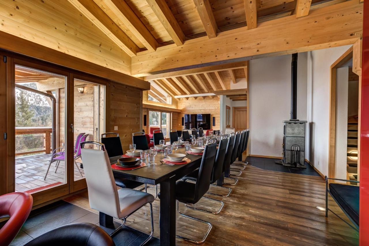Chalet Flocon De Neige - Jacuzzi - Sauna La Tzoumaz Exteriér fotografie