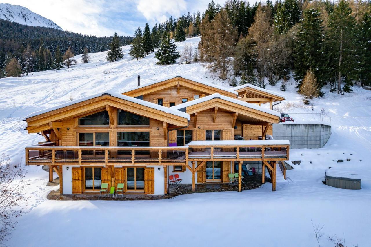 Chalet Flocon De Neige - Jacuzzi - Sauna La Tzoumaz Exteriér fotografie